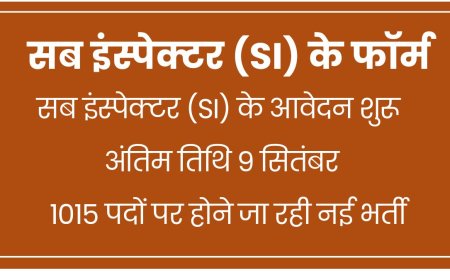 RPSC SI Recruitment 2025 Notification : सब इंस्पेक्टर (SI) के ऑनलाइन आवेदन प्रारंभ, अंतिम तिथि 9 सितंबर